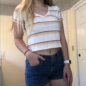 Me to We Striped Crop Top